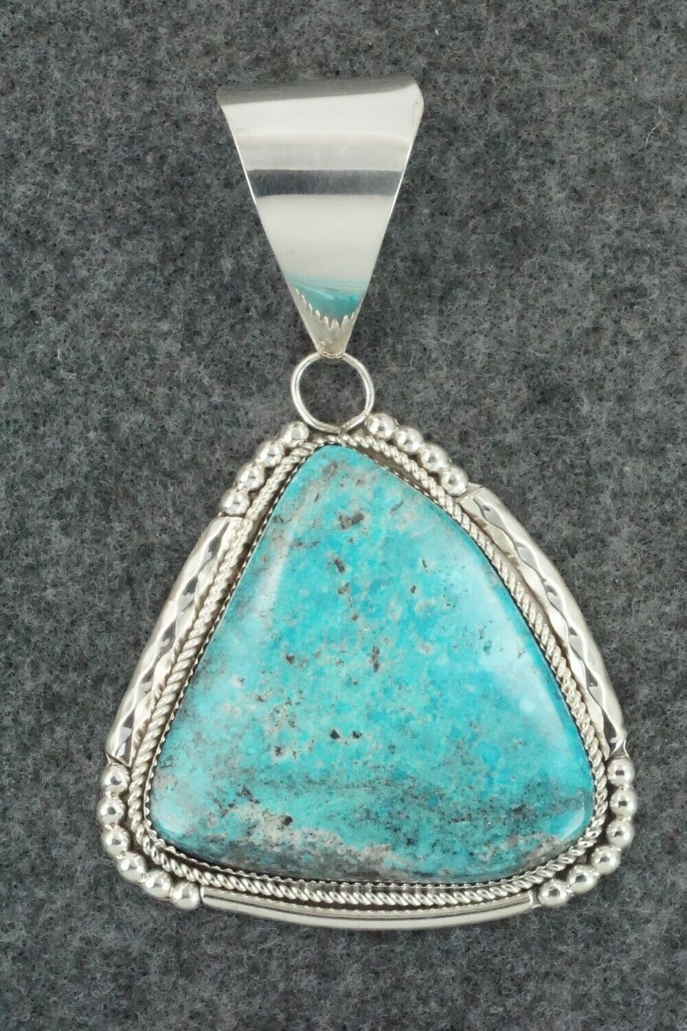 Turquoise and Sterling Silver Pendant - Kenny Calavaza