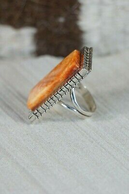 Navajo Spiny Oyster and Sterling Silver Ring - Ray Jack - Size 6.25 - High Lonesome Trading