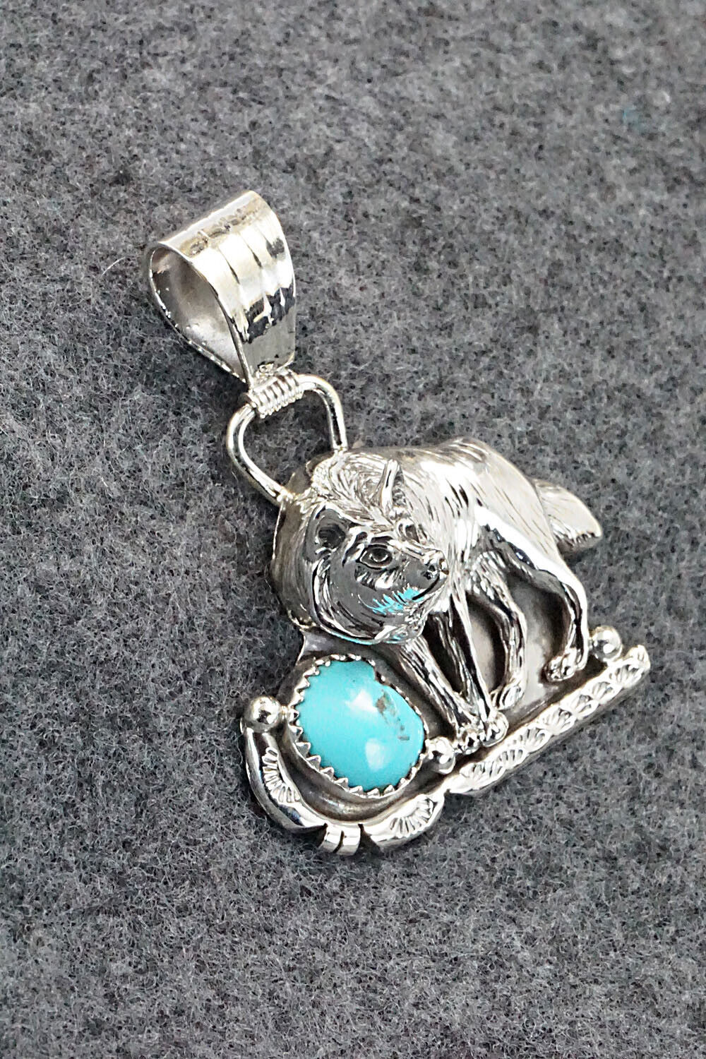 Turquoise & Sterling Silver Pendant - Jeannette Saunders