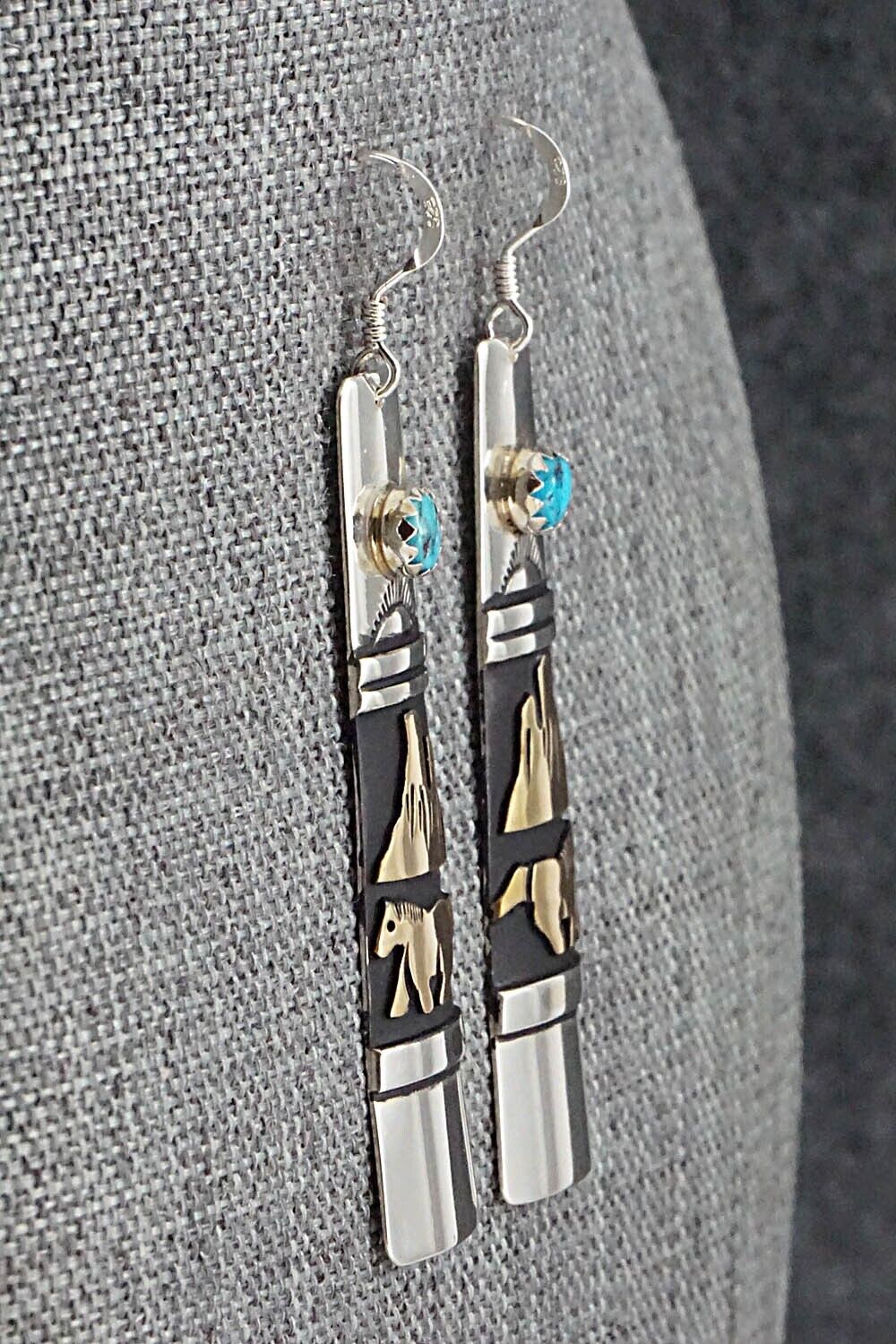 Turquoise & Sterling Silver Earrings - Rosita Singer