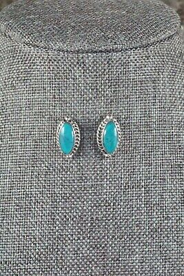 Navajo Turquoise and Sterling Silver Earrings - Bucky Belin