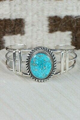 Navajo Turquoise & Sterling Silver Bracelet - Raymond Delgarito - High Lonesome Trading