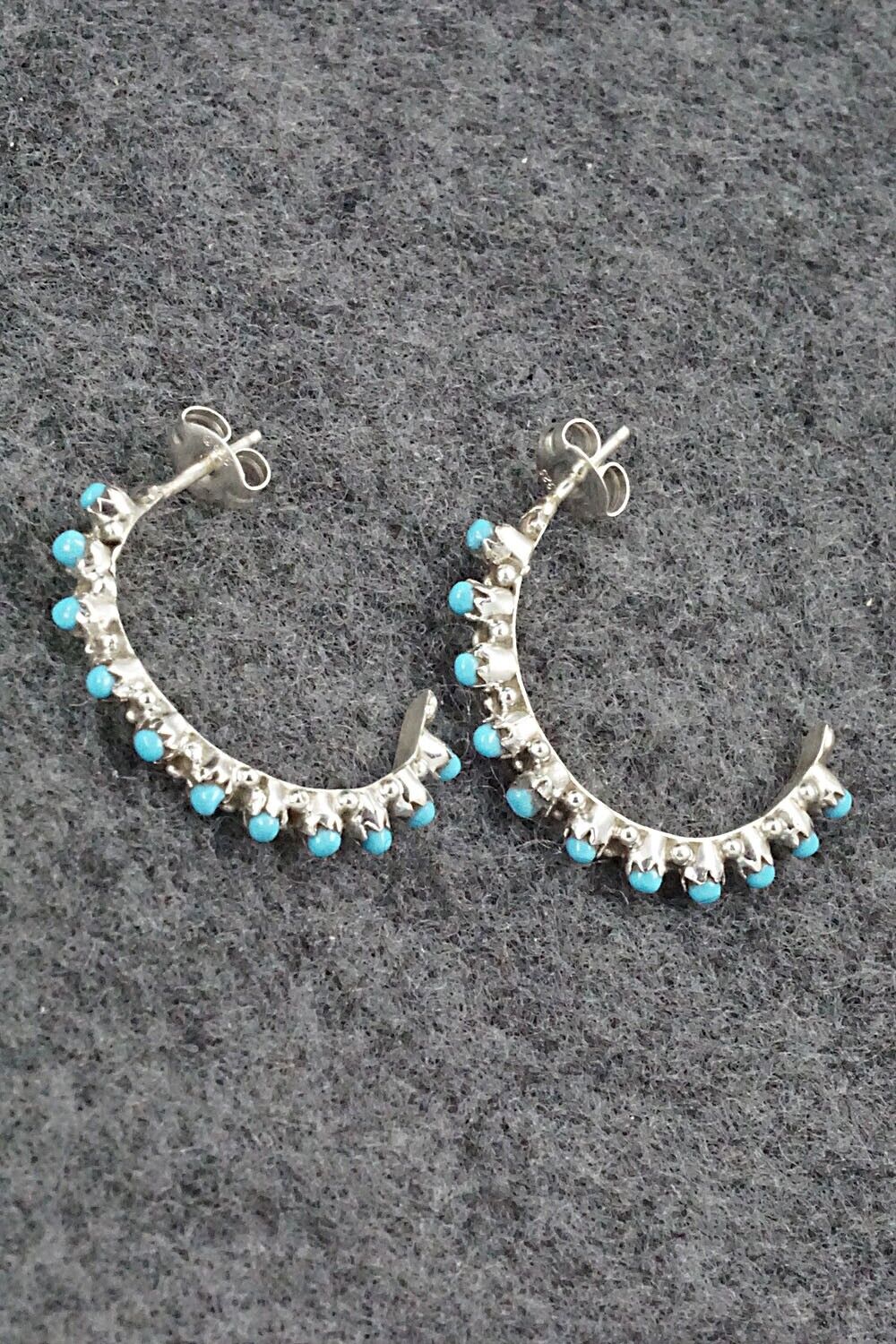 Turquoise & Sterling Silver Earrings - Sampson Tsipa