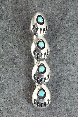 Turquoise & Sterling Silver Hair Barrette - Virginia Long