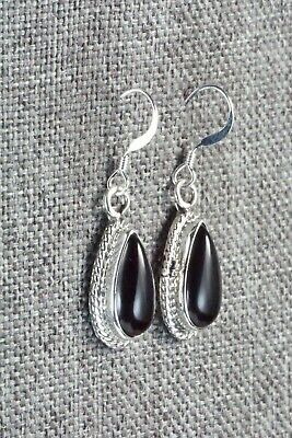 Onyx & Sterling Silver Earrings - Angeline Platero