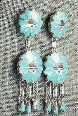 Turquoise & Sterling Silver Earrings - Burdian Soseeah