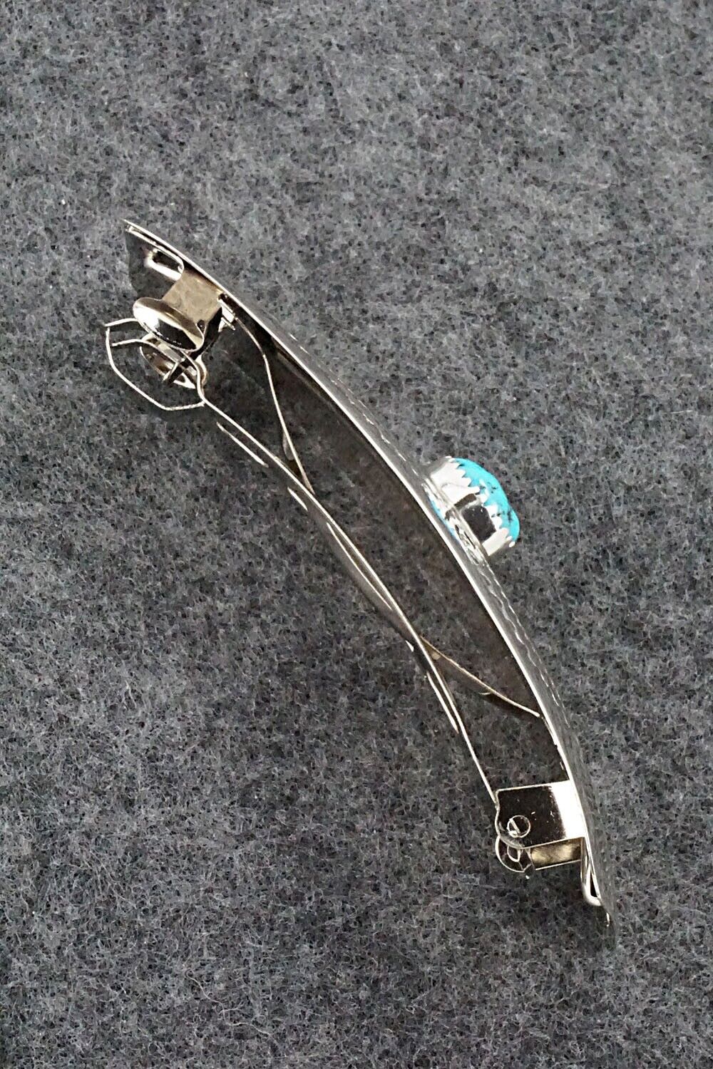 Turquoise & Sterling Silver Hair Barrette - Joann Silver