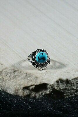 Navajo Turquoise and Sterling Silver Ring - Roberta Begay - Size 7 - High Lonesome Trading