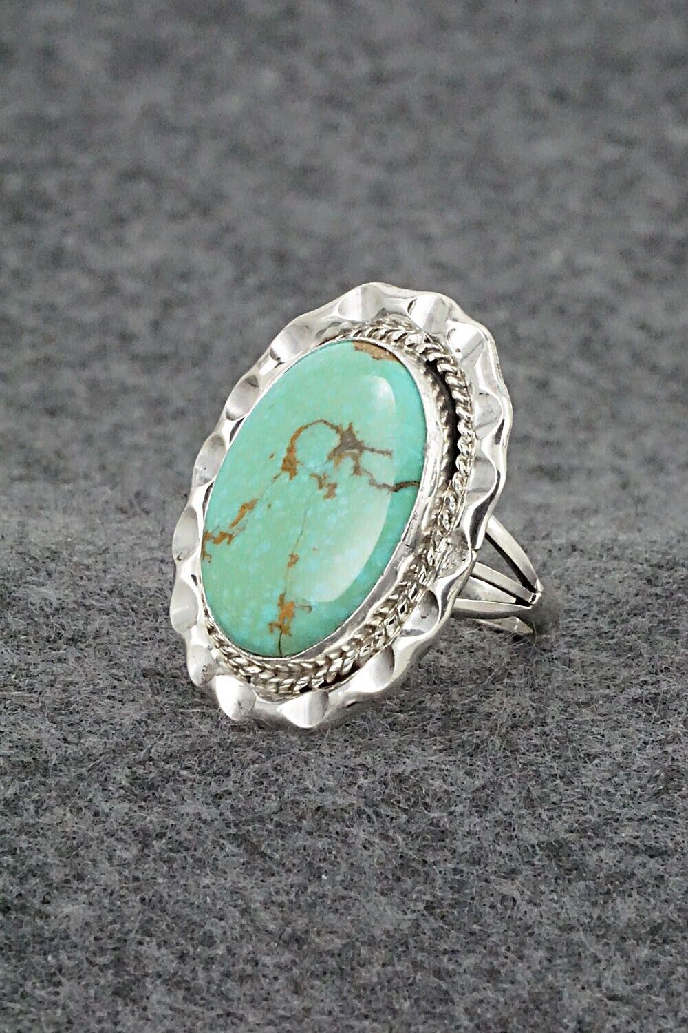 Turquoise & Sterling Silver Ring - Samuel Yellowhair - Size 8.5