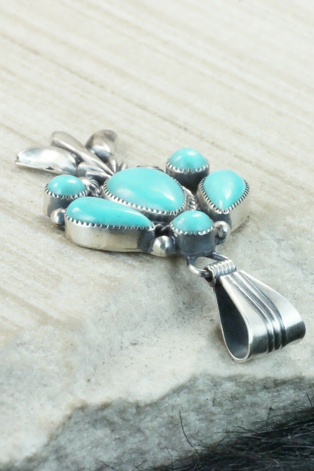 Turquoise and Sterling Silver Pendant - Bobby Platero