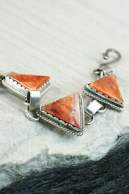 Navajo Spiny Oyster and Sterling Silver Link Bracelet - Selina Warner