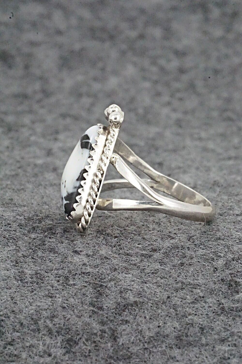 White Buffalo & Sterling Silver Ring - Judy Largo - Size 7.5