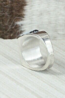 Turquoise & Sterling Silver Ring - Leslie & Gladys Lamy - Size 10.25