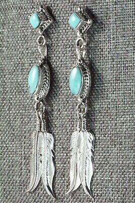 Turquoise & Sterling Silver Earrings - Shania Henio