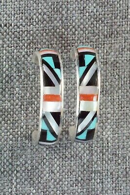 Multi Stone Inlay & Sterling Silver Earrings - Delberta Boone