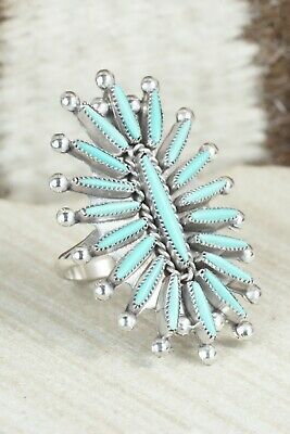 Turquoise & Sterling Silver Ring - Lance Waatsa - Size 9