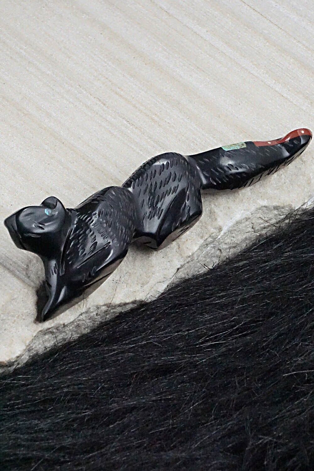 Mountain Lion Zuni Fetish Carving - Steven Natachu