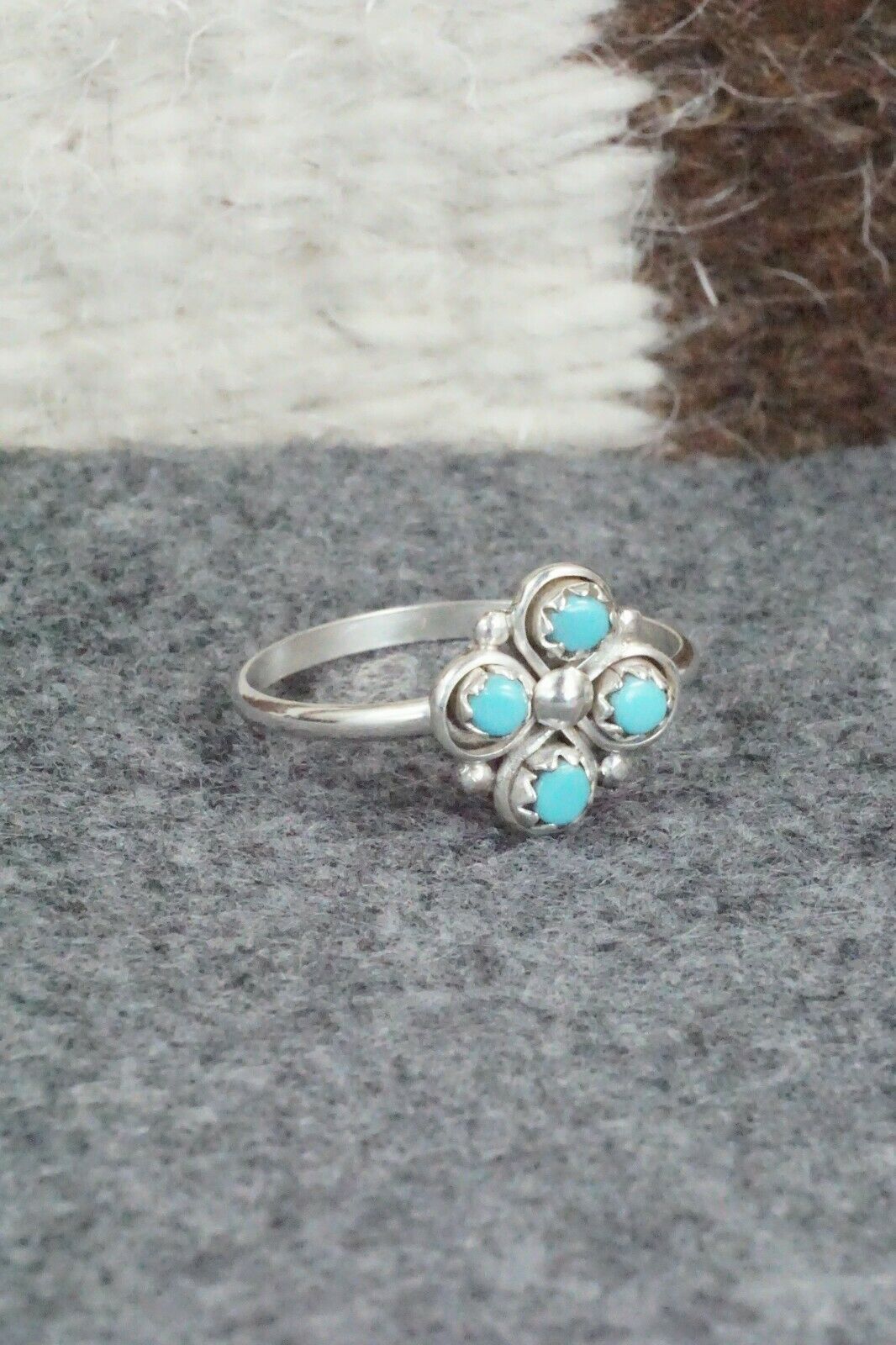 Turquoise & Sterling Silver Ring - Chris Hannaweeke - Size 3.5