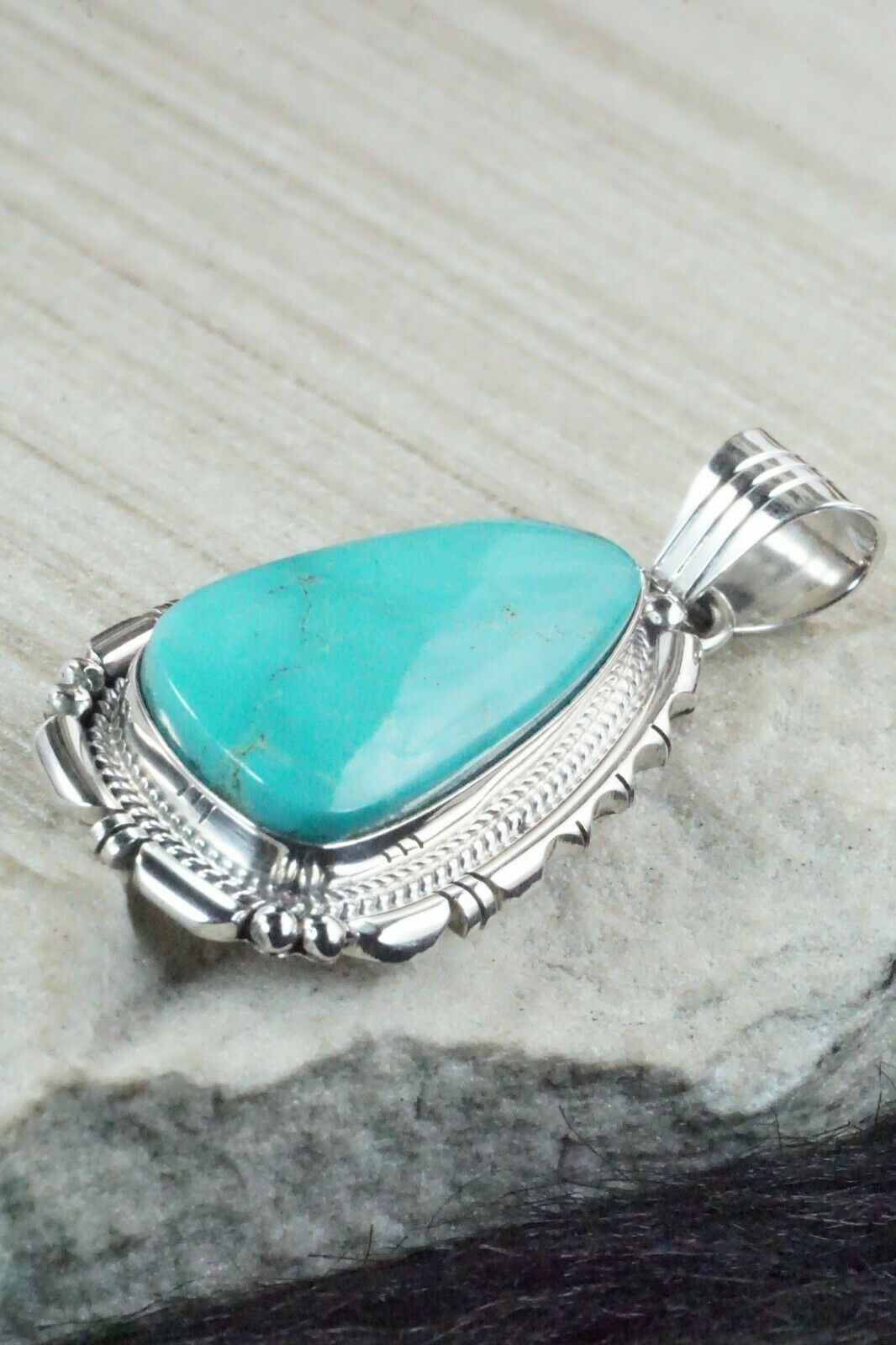 Turquoise & Sterling Silver Pendant - Samuel Yellowhair