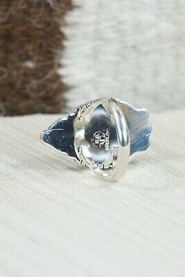 Navajo Turquoise & Sterling Silver Ring - Andrew Vandever - Size 7.5