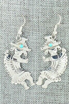 Turquoise & Sterling Silver Earrings - Bahe Tom