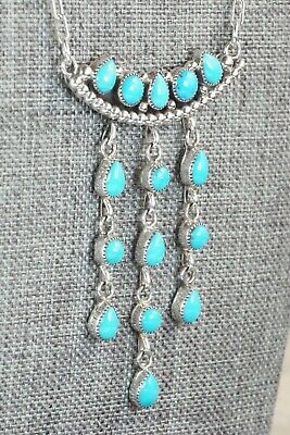 Turquoise & Sterling Silver Necklace and Earrings - JH Etsitty