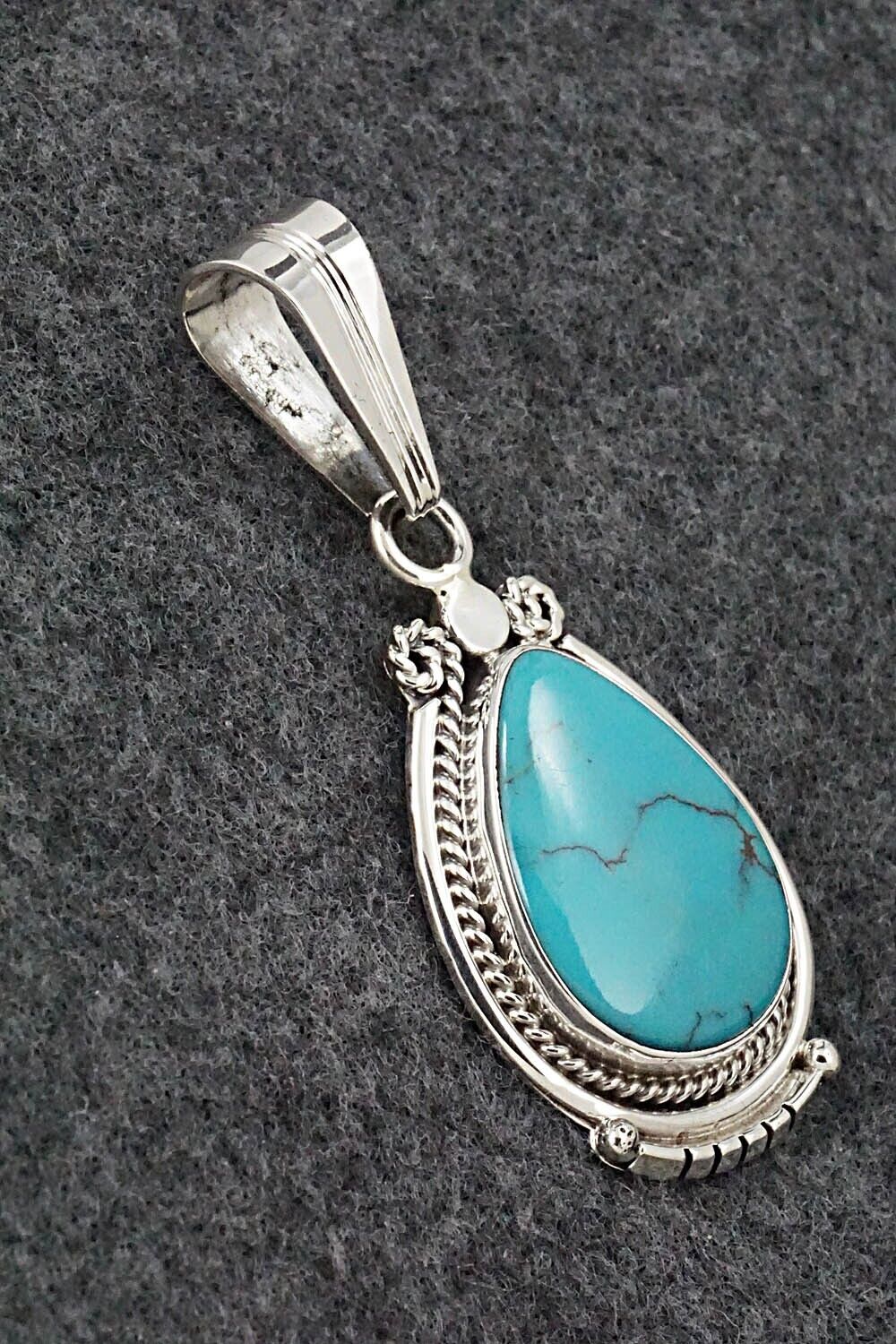 Turquoise & Sterling Silver Pendant - Samuel Yellowhair