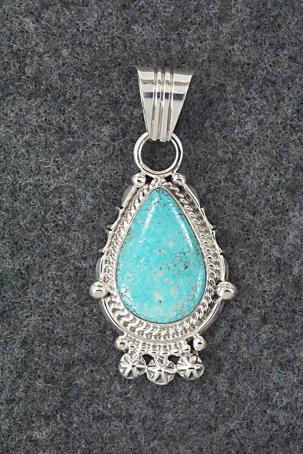 Turquoise and Sterling Silver Pendant - Bobby Platero