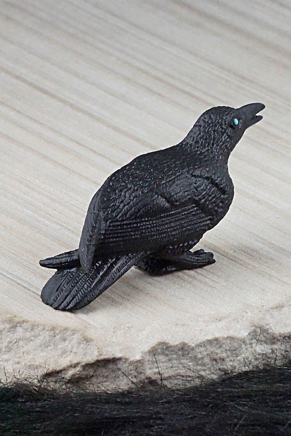 Crow Zuni Fetish Carving - Travis Lasiloo