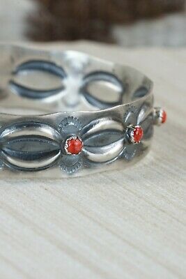 Navajo Spiny Oyster & Sterling Silver Bangle Cuff - Tim Yazzie