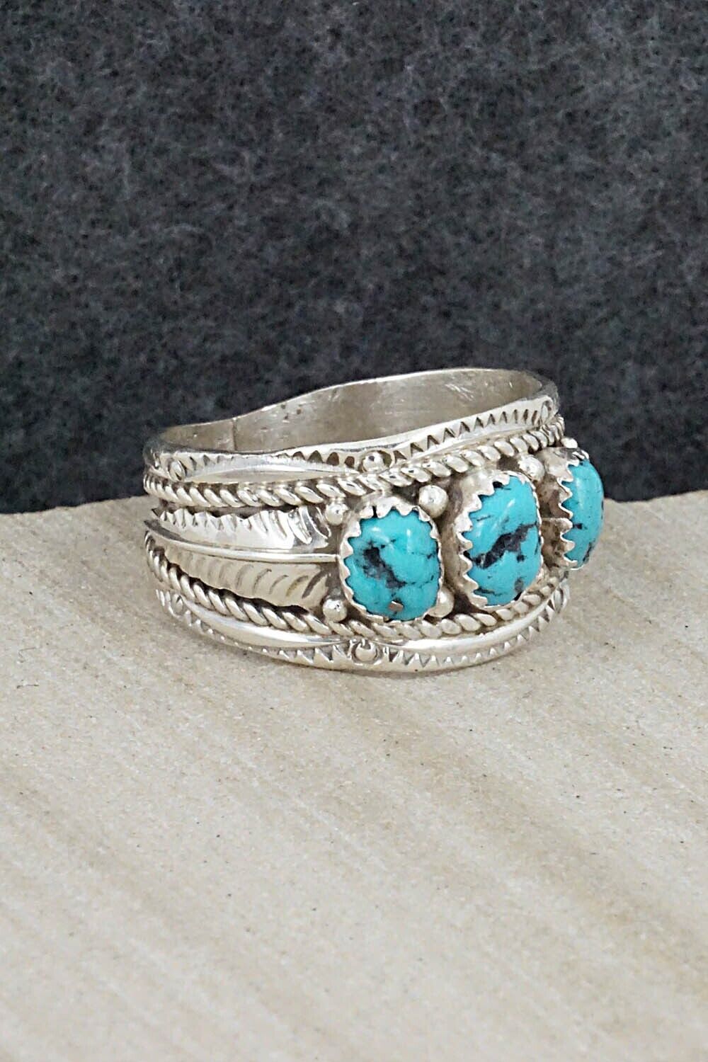Turquoise and Sterling Silver Ring - Betty Begay - Size 12.5