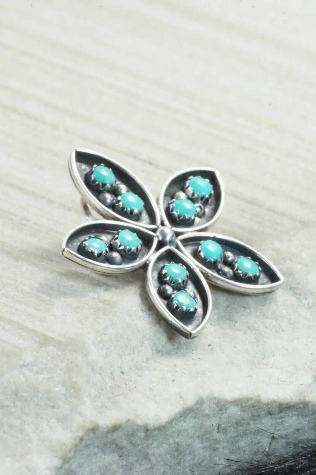 Turquoise & Sterling Silver Pendant / Pin - J Booqua