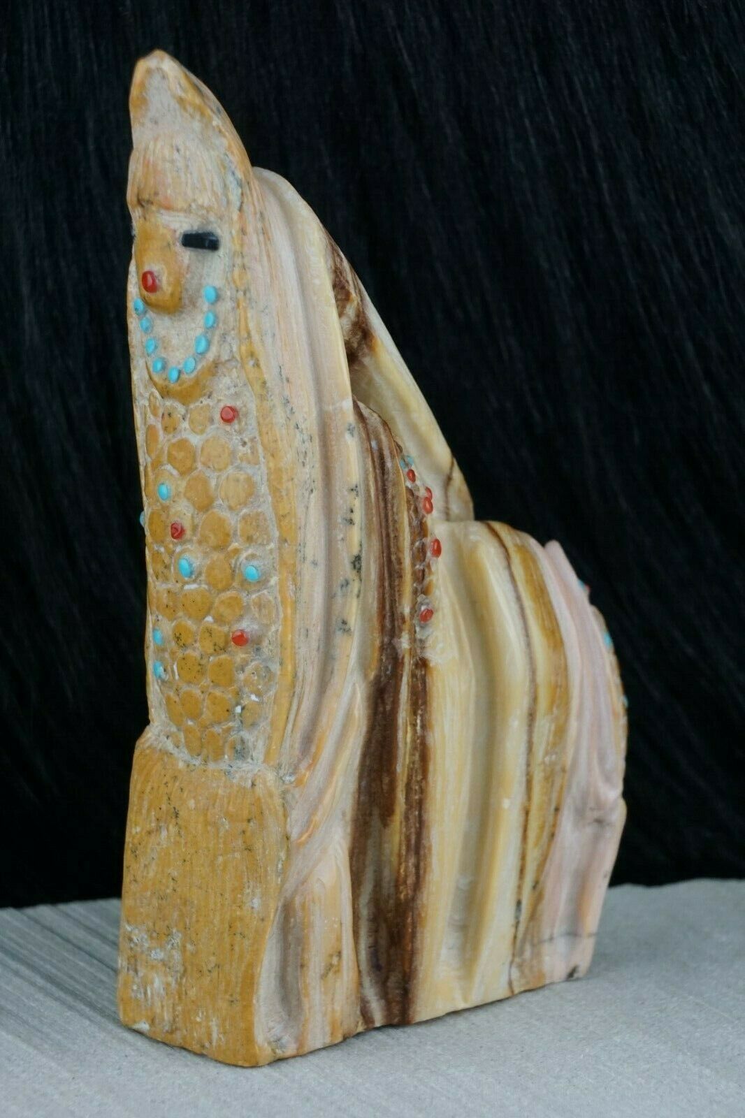 Corn Maiden Zuni Fetish Carving - Derrick Kaamasee - High Lonesome Trading