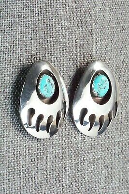 Turquoise & Sterling Silver Earrings - Virginia Long