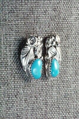 Turquoise & Sterling Silver Earrings - Etta Larry
