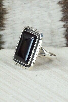 Onyx & Sterling Silver Ring - Amos Begay - Size 7