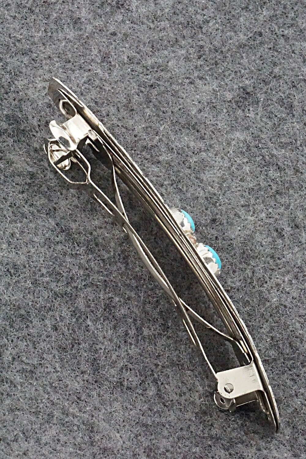 Turquoise & Sterling Silver Hair Barrette - Sally Arviso