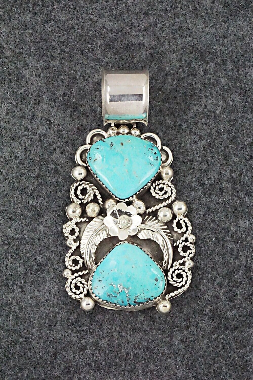 Turquoise & Sterling Silver Pendant - Shirley Largo