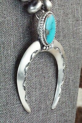 Turquoise & Sterling Silver Squash Blossom Necklace - Jan Mariano