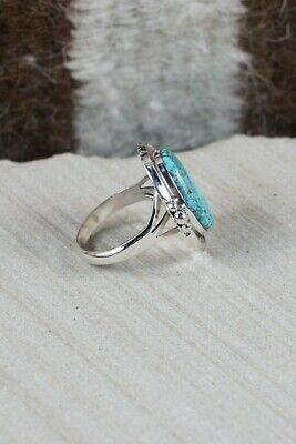 Navajo Turquoise & Sterling Silver Ring - Daniel Benally - Size 9.5