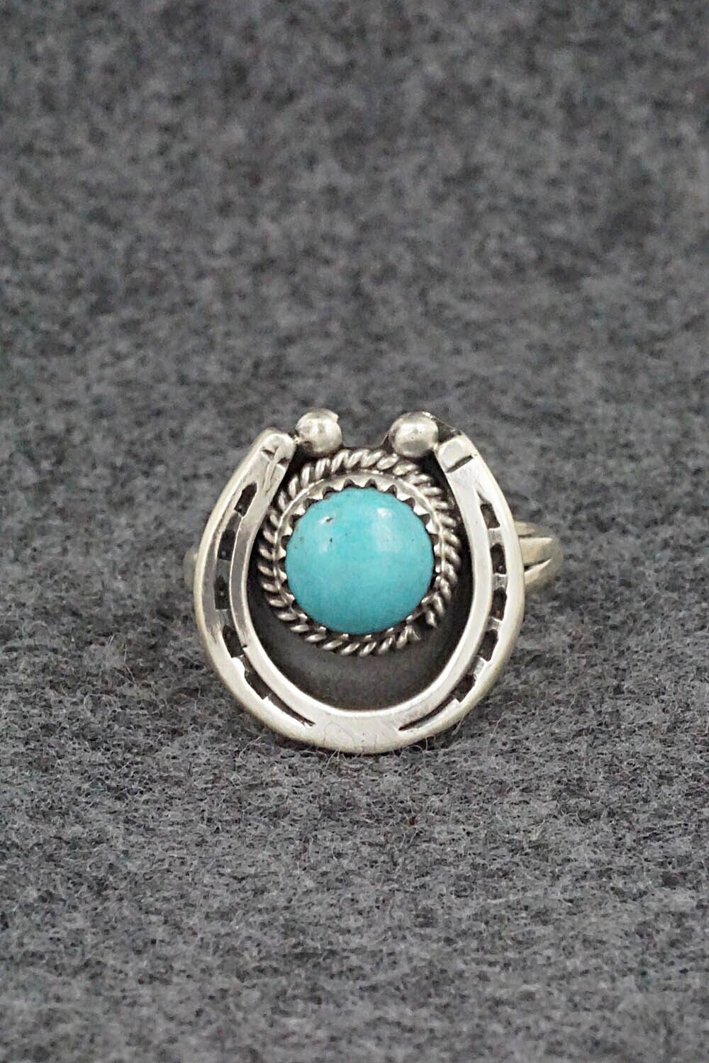 Turquoise & Sterling Silver Ring - Alice Rose Saunders - Size 8