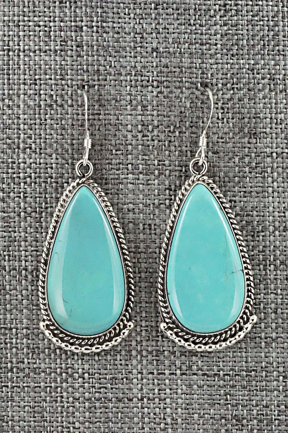 Turquoise & Sterling Silver Earrings - Verdie Betone