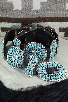 Turquoise & Sterling Silver Squash Blossom Set - Victor Begay
