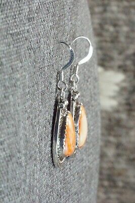 Spiny Oyster & Sterling Silver Earrings - Native American