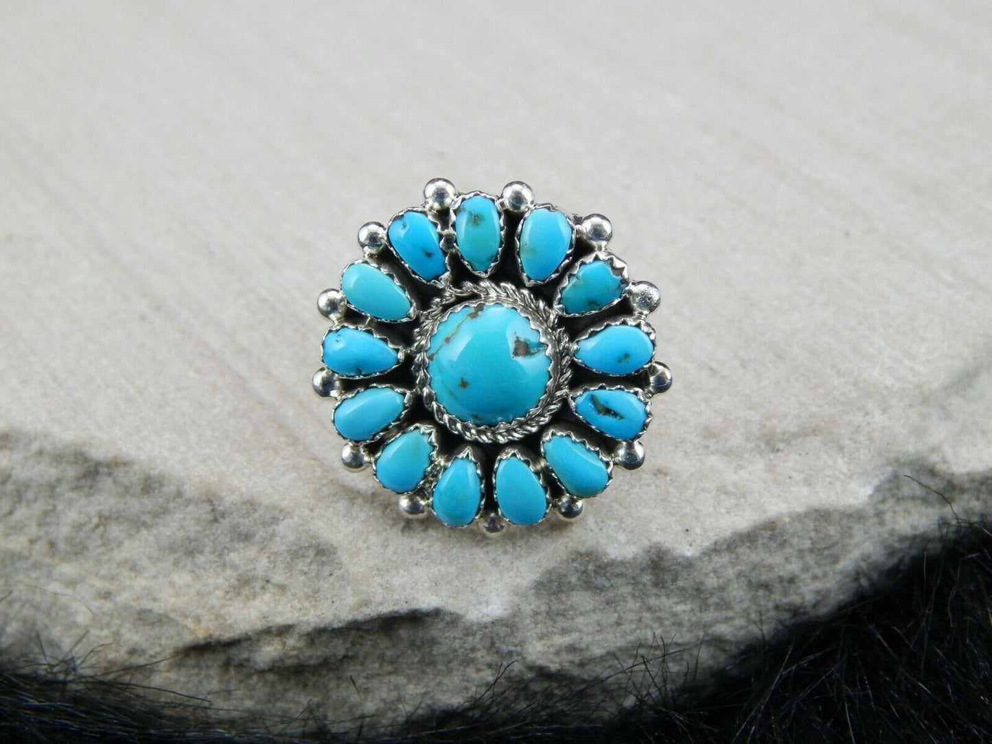 Navajo Sterling Silver & Turquoise Ring - Eric Wilson - High Lonesome Trading