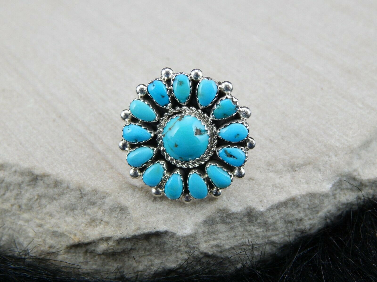 Navajo Sterling Silver & Turquoise Ring - Eric Wilson - High Lonesome Trading