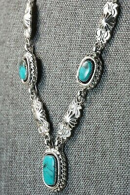 Navajo Turquoise & Sterling Silver Necklace - Lee Shorty