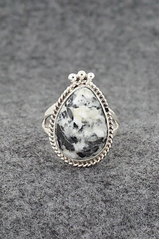 White Buffalo & Sterling Silver Ring - Benjamin Martinez - Size 6.75