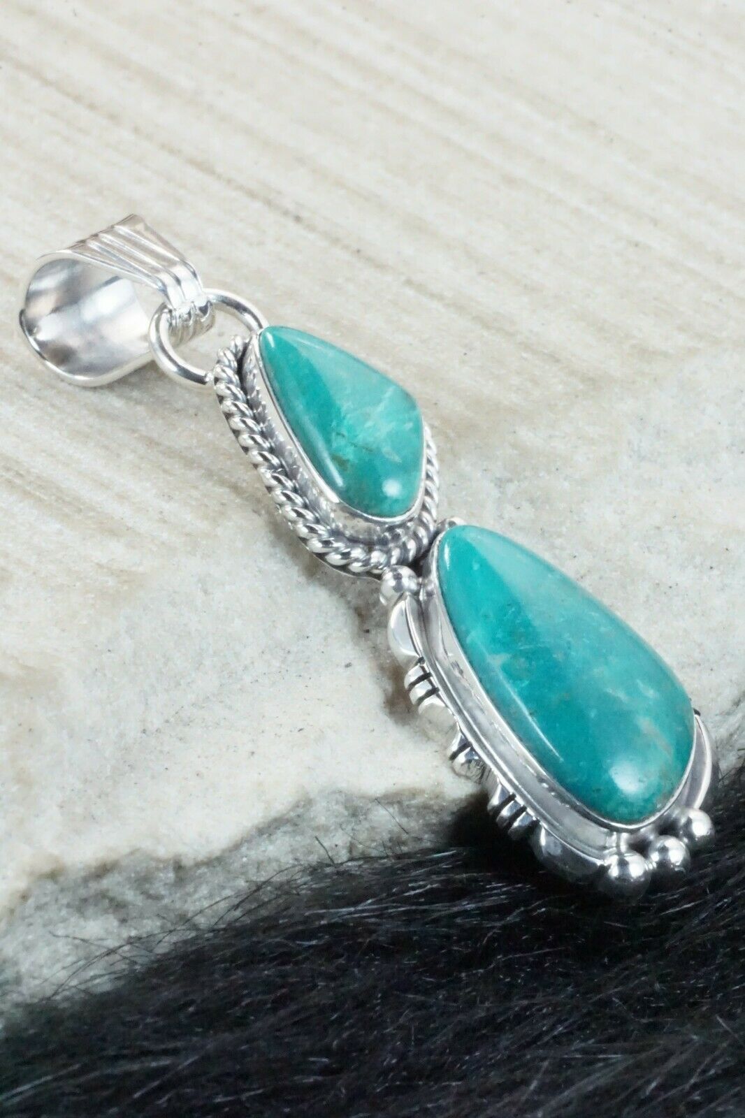 Turquoise & Sterling Silver Pendant - Marita Benally