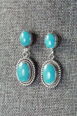 Navajo Turquoise and Sterling Silver Earrings - Verley Betone